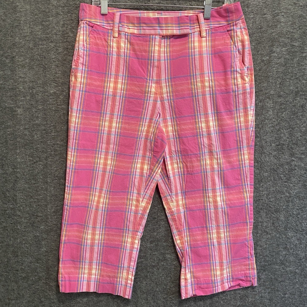 Talbots Pants Womens‎ 12P Pink Capri Cotton Stretch Crop Beach Vacation Casual